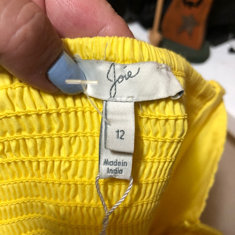 NWT Joie Sunshine Yellow Tie Front Open Back Dress - Picture 8 of 9